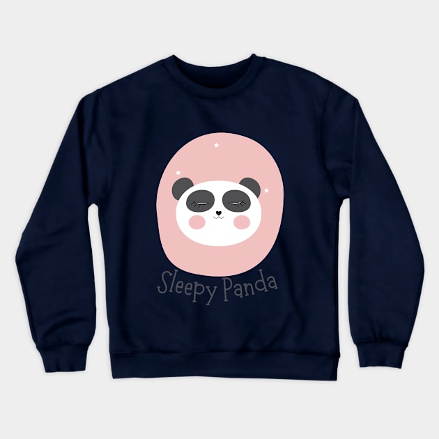 Sleepy Panda Crewneck Sweatshirt by Poula_Romany